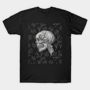 Artsy Gray Skull T-Shirt